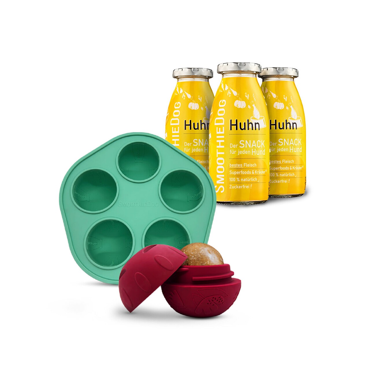 SmoothieDog Huhn 3x 250 ml + Schleckball