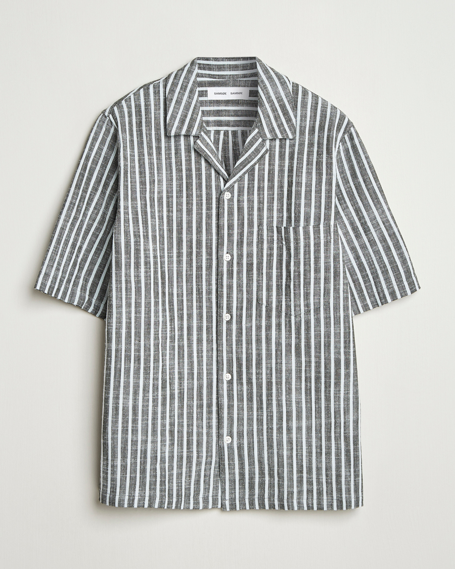 Samsøe Samsøe Oscar Striped Short Sleeve Shirt Climbing Ivy