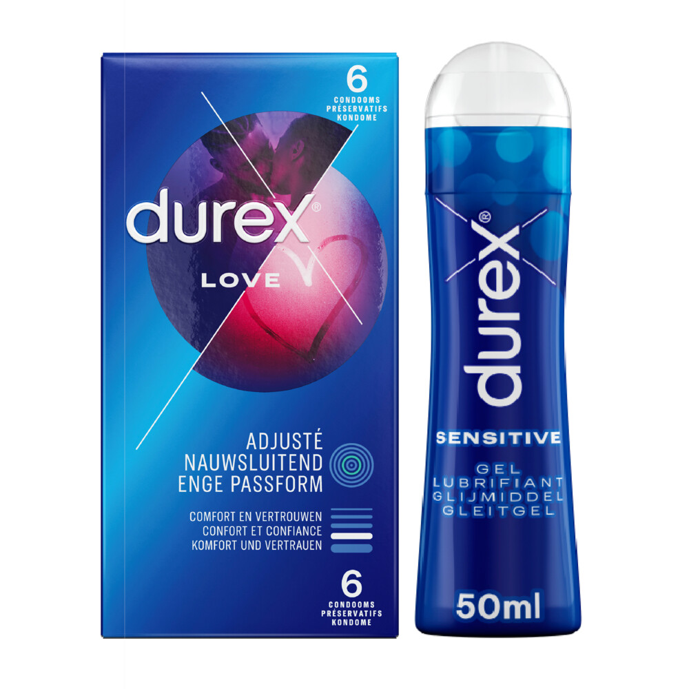 Durex - Love Condooms 6 stuks & Play Sensitive Glijmiddel 50 ml Pakket