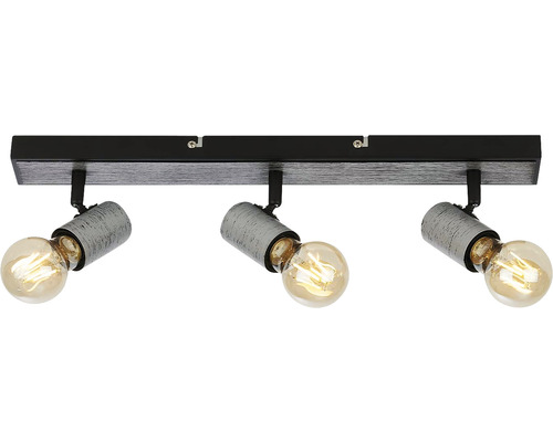 Plafondspot, 3-lichts, L 48 cm, zilver-antiek