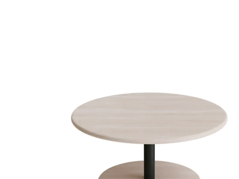 Bord Donut, Ø700 mm, højde 350 mm, hvidpigmenteret ask på sort oliven understel