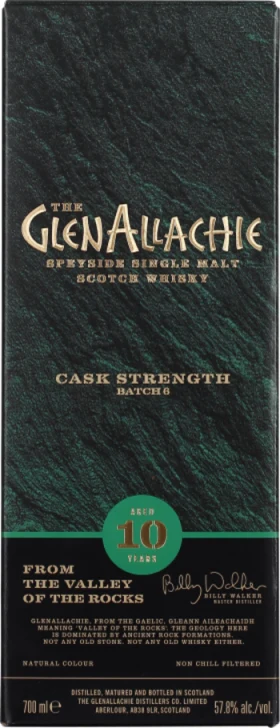 GLENALLACHIE 10 YEARS CASK STRENGTH BATCH 6 70CL