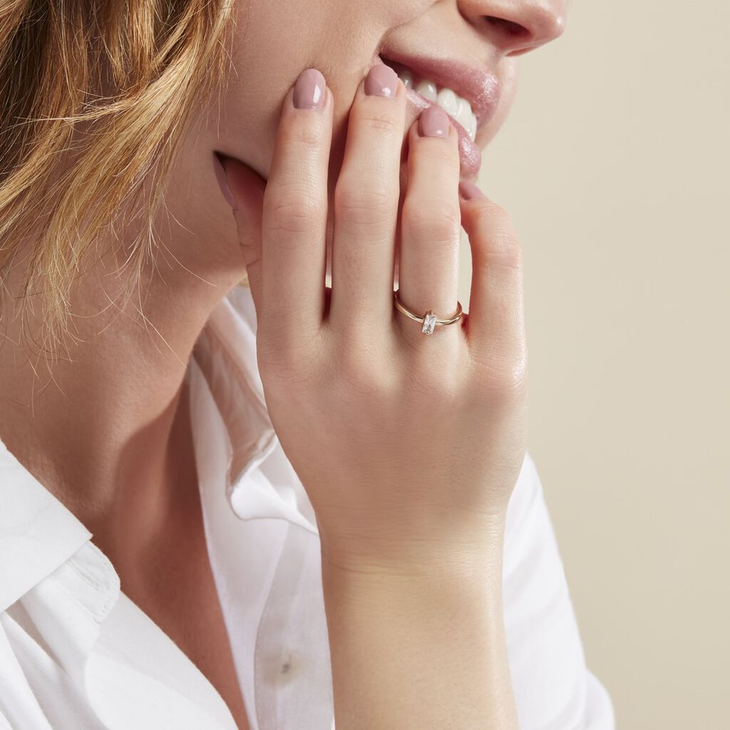 Bague Nila Plaqué Or Jaune Oxyde De Zirconium