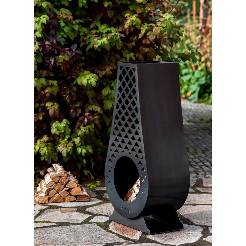 Cheminée d’extérieur en acier avangardo 50x33x108cm