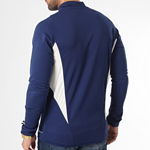 Tee Shirt Manches Longues A Bandes FIGC HS9852 Bleu Marine