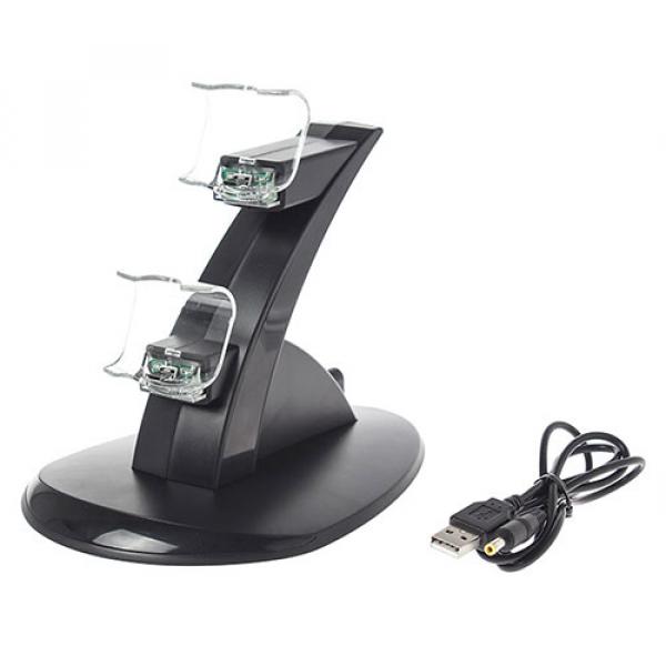 PlayStation PS4 Controller Dual Ladestation Ständer Halter   LED Anzeige - Schwarz