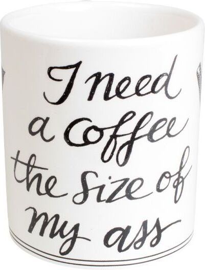 Blond Amsterdam mok Noir I Need A Coffee wit / zwart 0,3 L