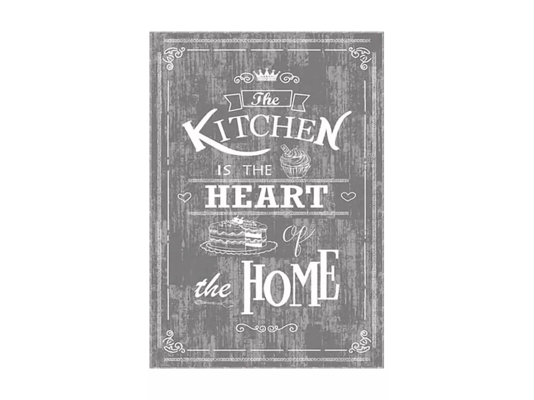 Tapis de cuisine 50x80 cm Polyester Kitchen Gris
