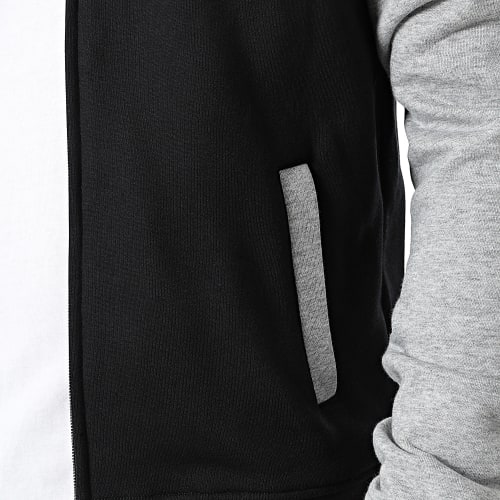 Veste Teddy Zippée Capuche TB287 Noir Gris Chiné