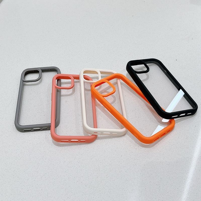 Tondephiry - Transparant telefoonhoesje met effen frame voor iPhone 12/12 Pro, 12 Pro Max, 13, 13 Pro, 13 Pro Max, 14, 14 Plus, 14 Pro, 14 Pro Max, 15, 15 Pro, 15 Pro Max