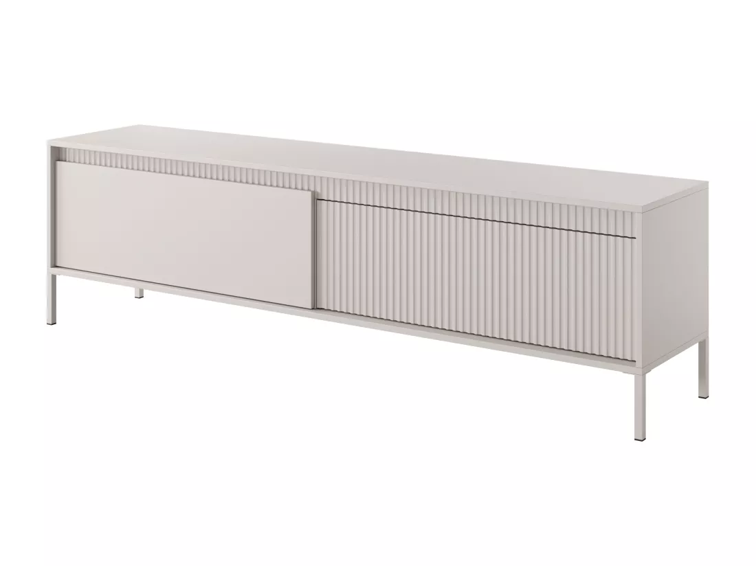 Meuble TV avec 2 portes en MDF - Beige - NURSEMA
