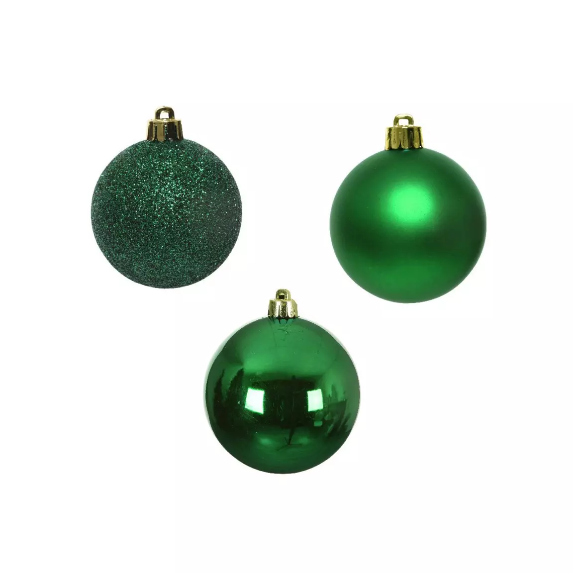 Lot de 30 boules de Noël (D80 mm) New Alpine Vert sapin