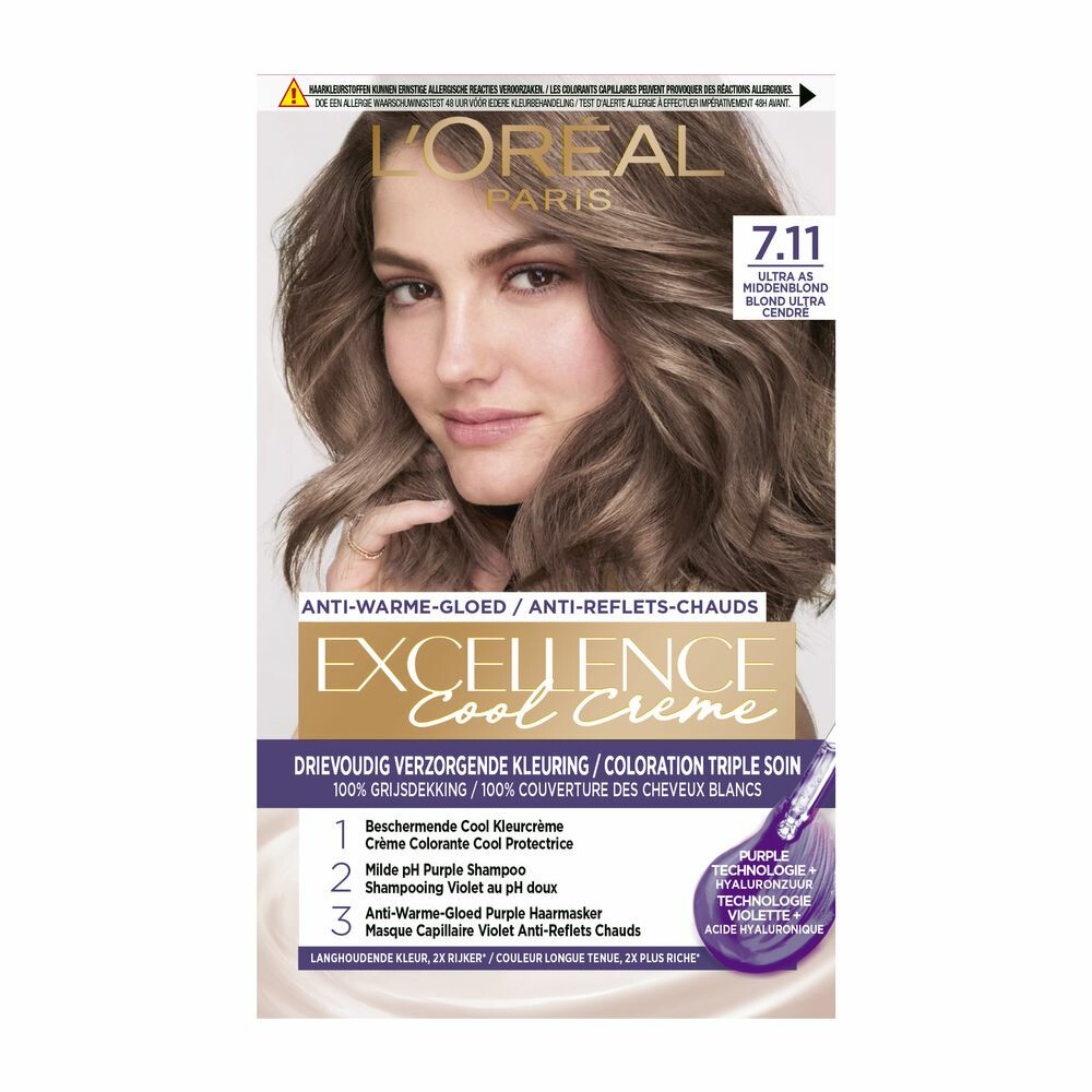 L'Oréal Excellence Cool Crème Permanente Crèmekleuring 7.11 - Ultra As Middenblond
