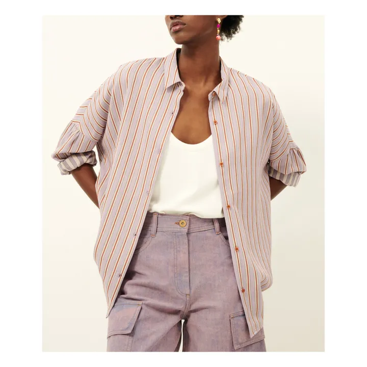 Sessùn Chemise Ample Botan Rayures | Violet