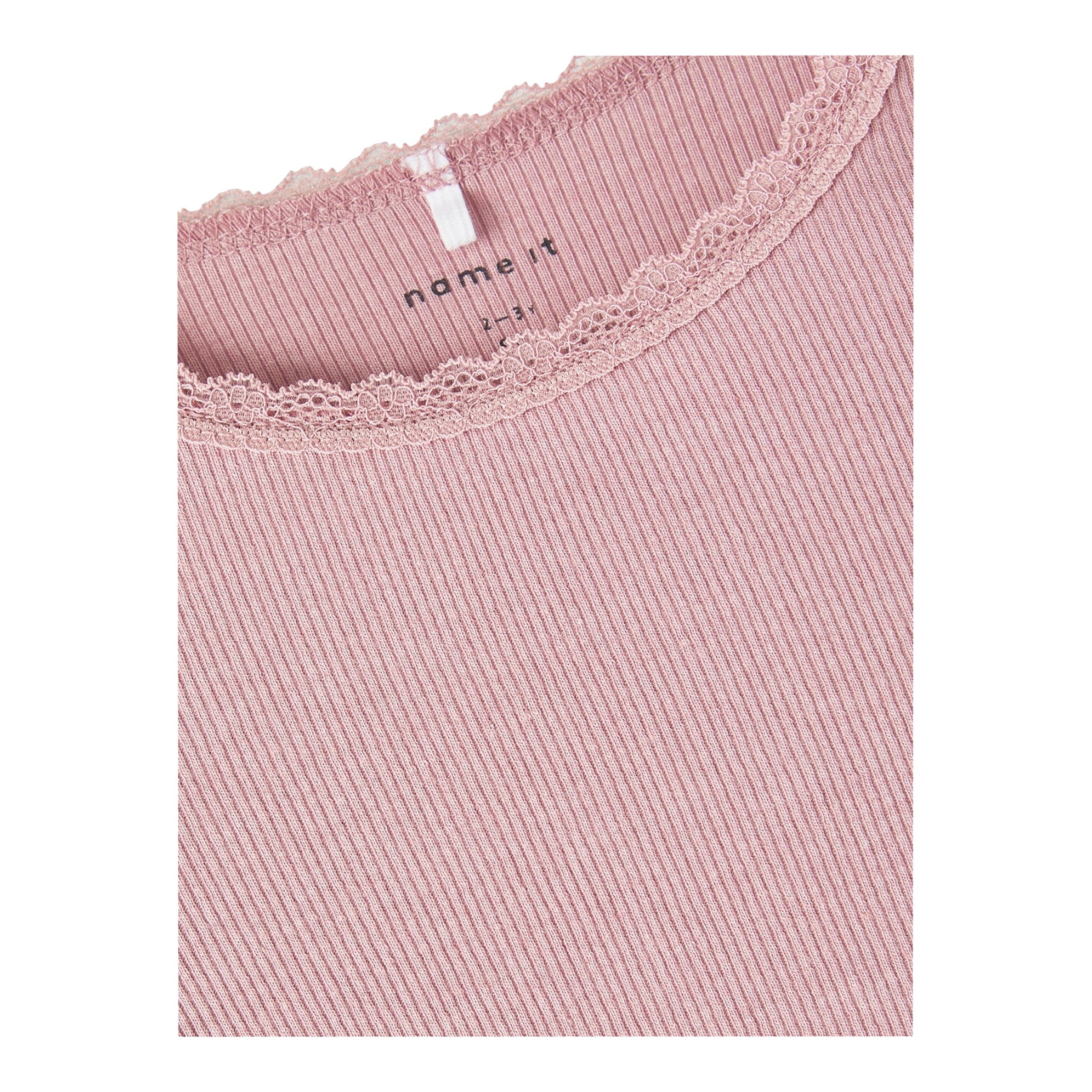 NAME IT Shirt langarm Rippqualität rosa melange