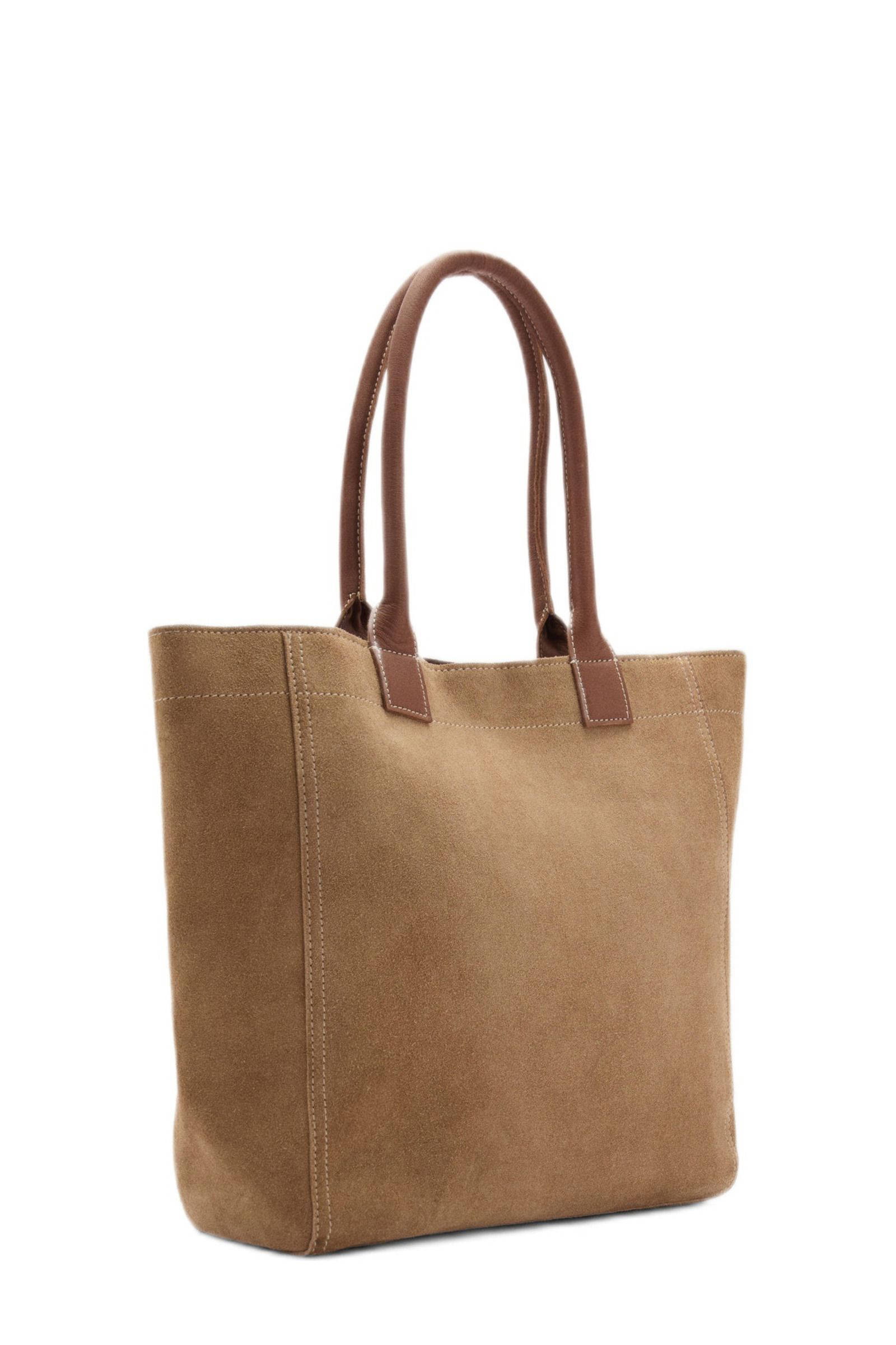 MANGO TEEN leren shopper middenbruin