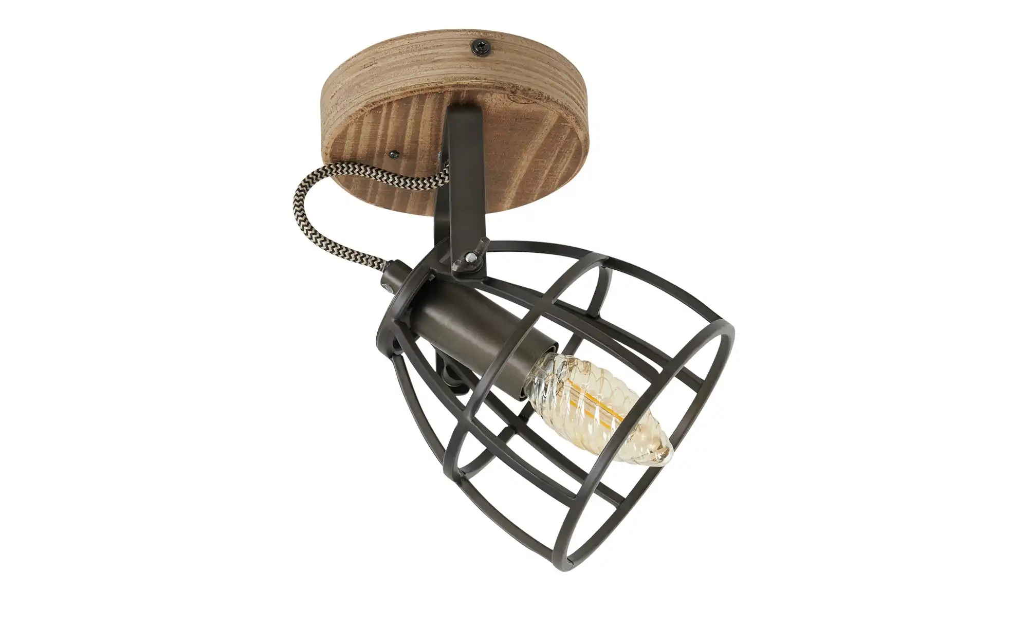 Deckenleuchte, 1-flammig, Holz/Metall