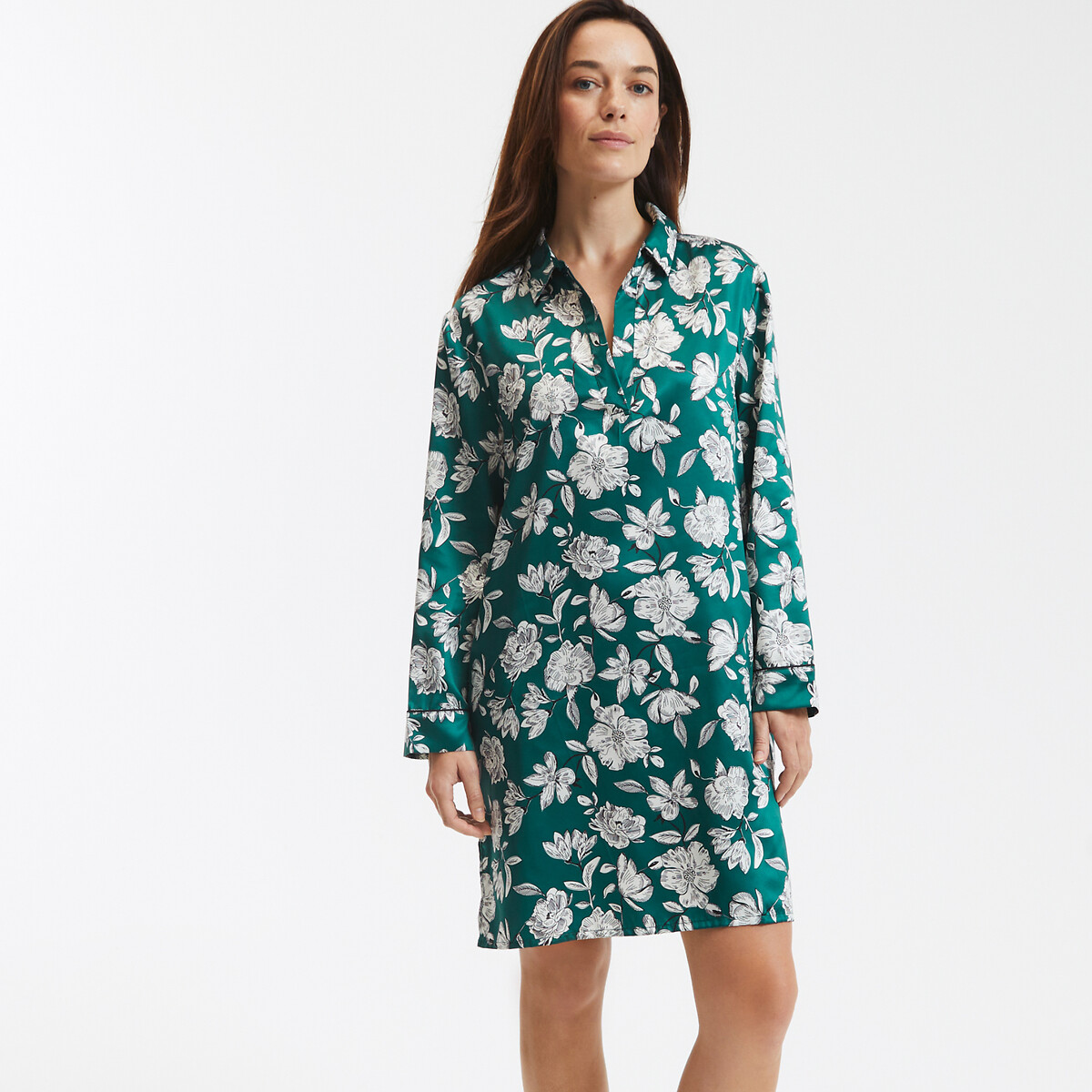 COLEÇÕES LA REDOUTE<br>Camisola estampada, cetim, mangas compridas