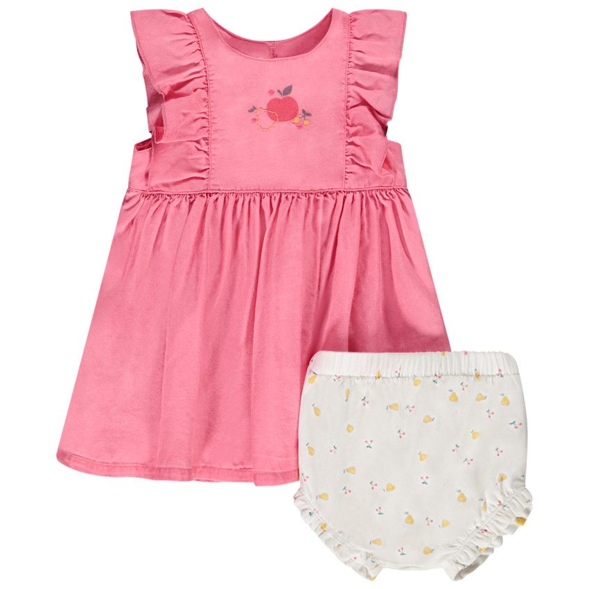 Ensemble 2 pièces robe + bloomer imprimé pour bébé fille - Multicolore