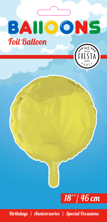 Helium Ballon Rond Geel 46cm leeg