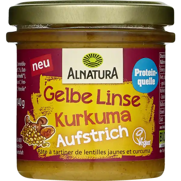 Bio Gelbe Linse Kurkuma Aufstrich