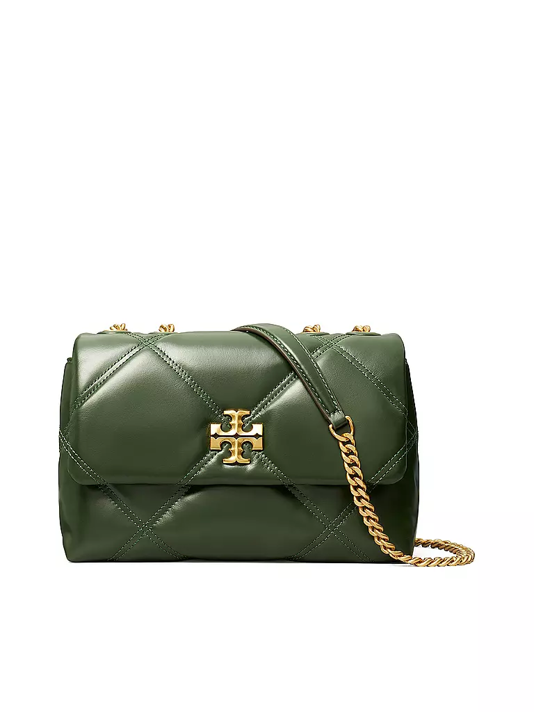 TORY BURCH Ledertasche - Umhängetasche KIRA DIAMOND Small grün