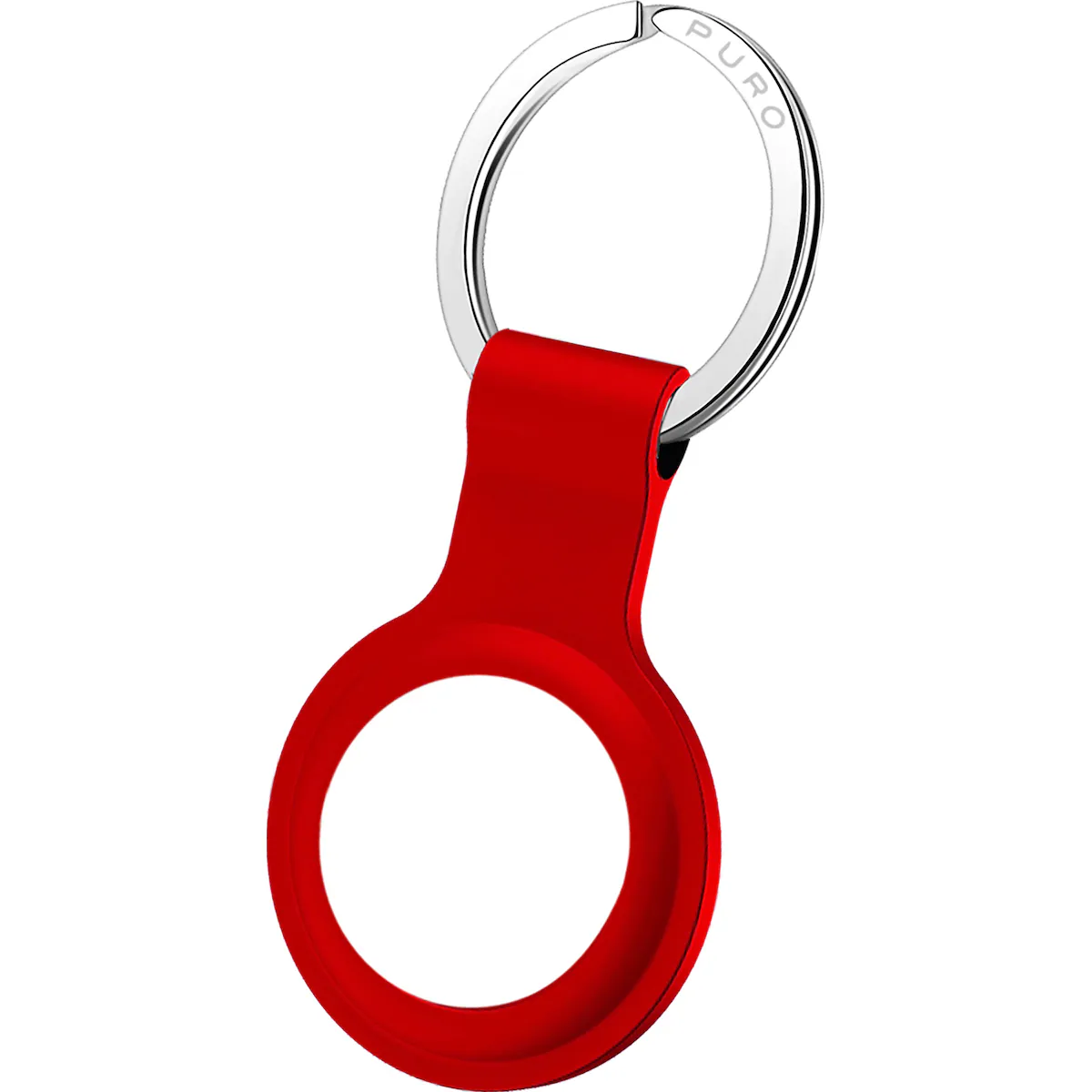 Puro Icon silikonholder med nøkkelring for sporingsbrikke (rød)