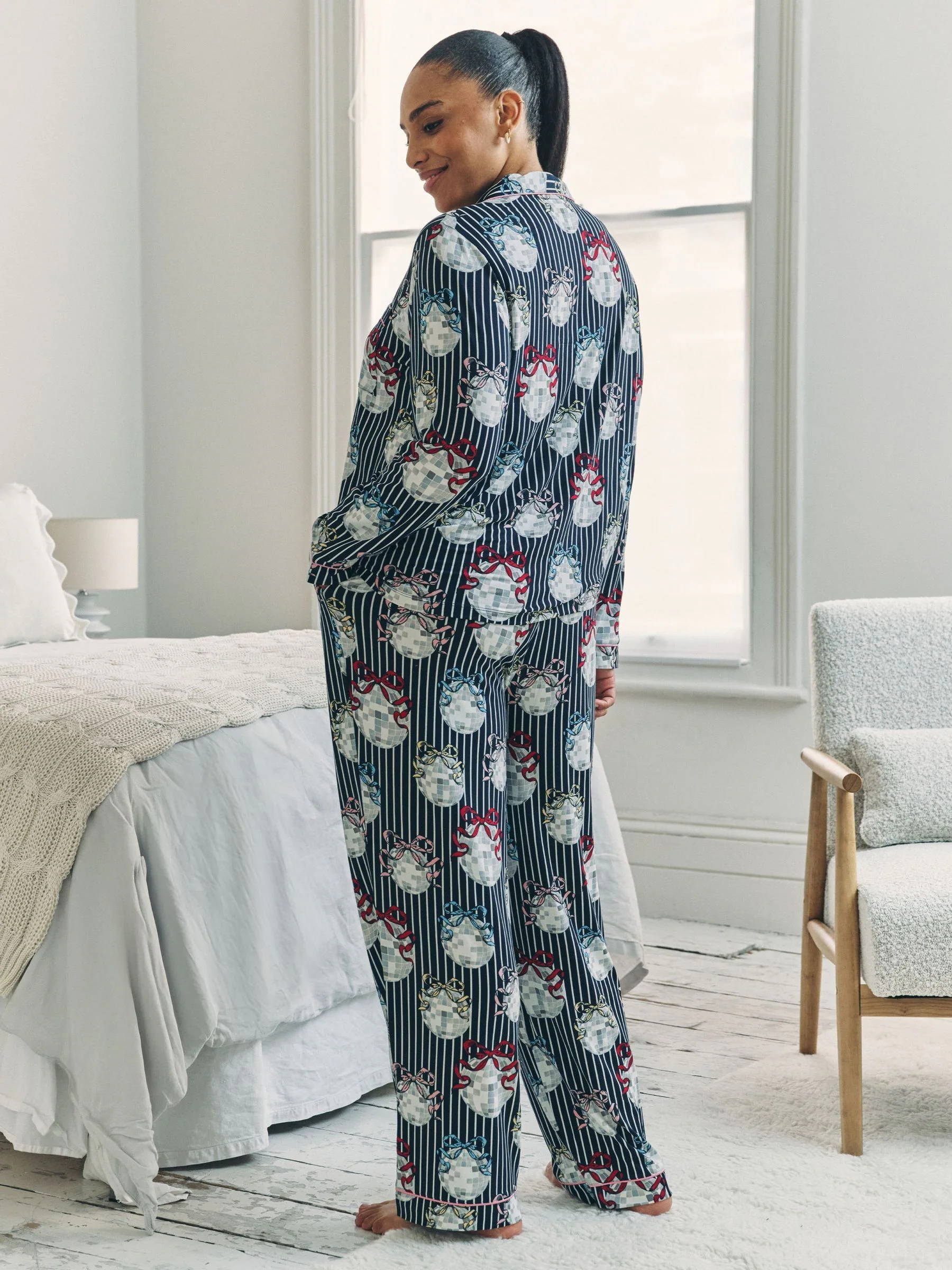 Chelsea Peers Disco Ball Print Long Pyjamas Set