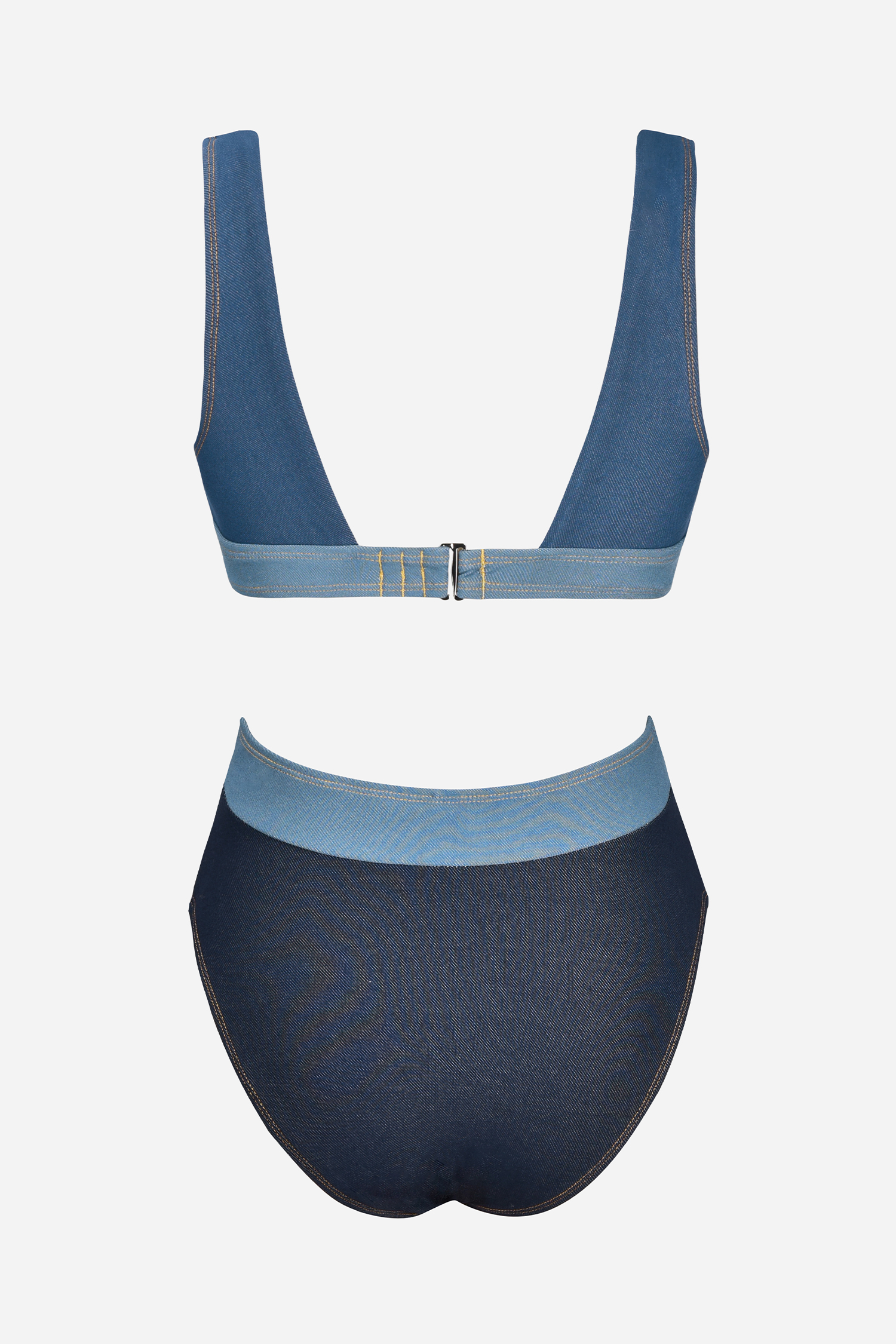 Maillot de bain une pièce découpé en denim