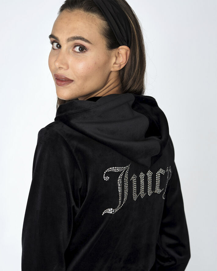 Juicy Couture Robertson Diamante Hoodie Black