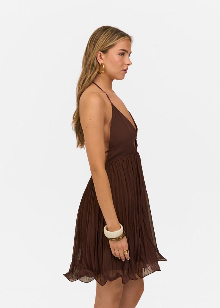 Aylin jurk choco bruin