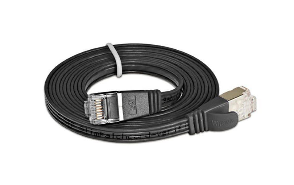 Slimpatchkabel RJ-45 - RJ-45, Cat 6, STP, 3 m, SchwarzGeschirmtes Twisted-Pair-Kabel (STP) mit Klinkenschutz