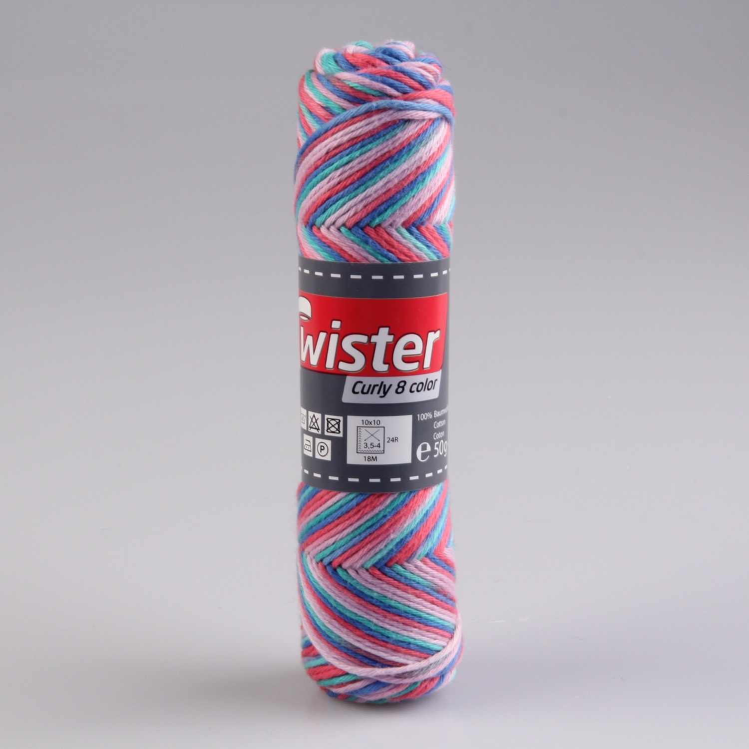 Häkelgarn TWISTER CURLY - lila-grün-türkis-rose - 50g