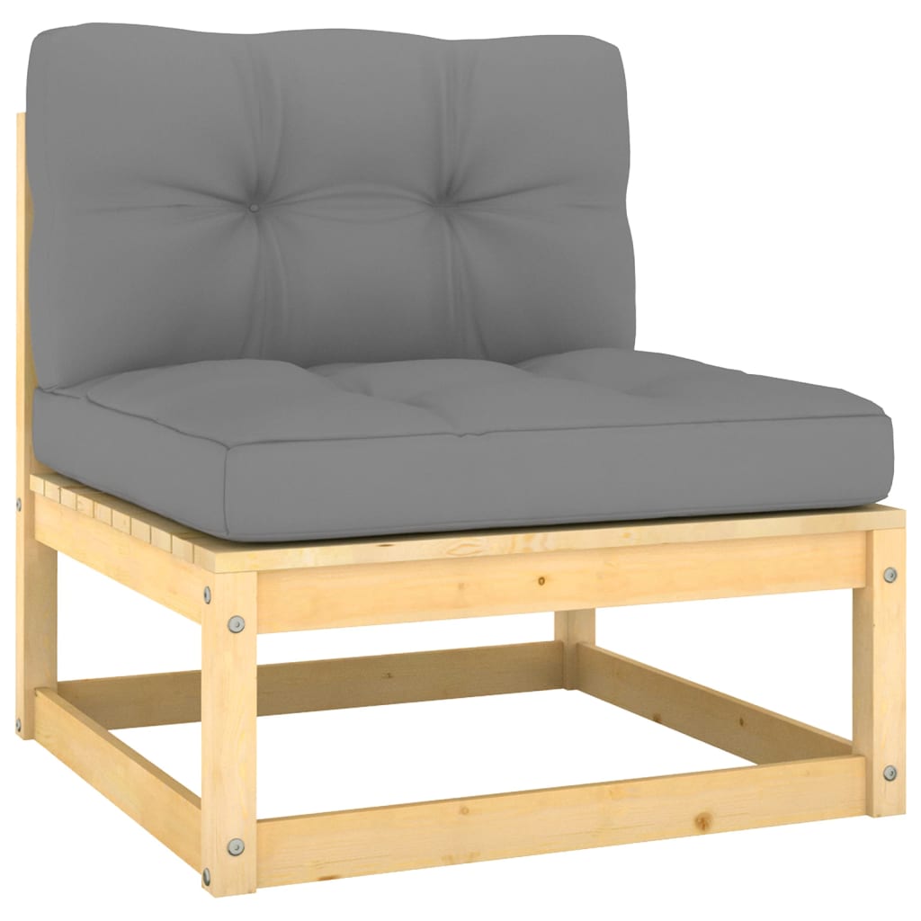 Salon de jardin meuble d'extérieur ensemble de mobilier 12 pièces avec coussins bois de pin massif