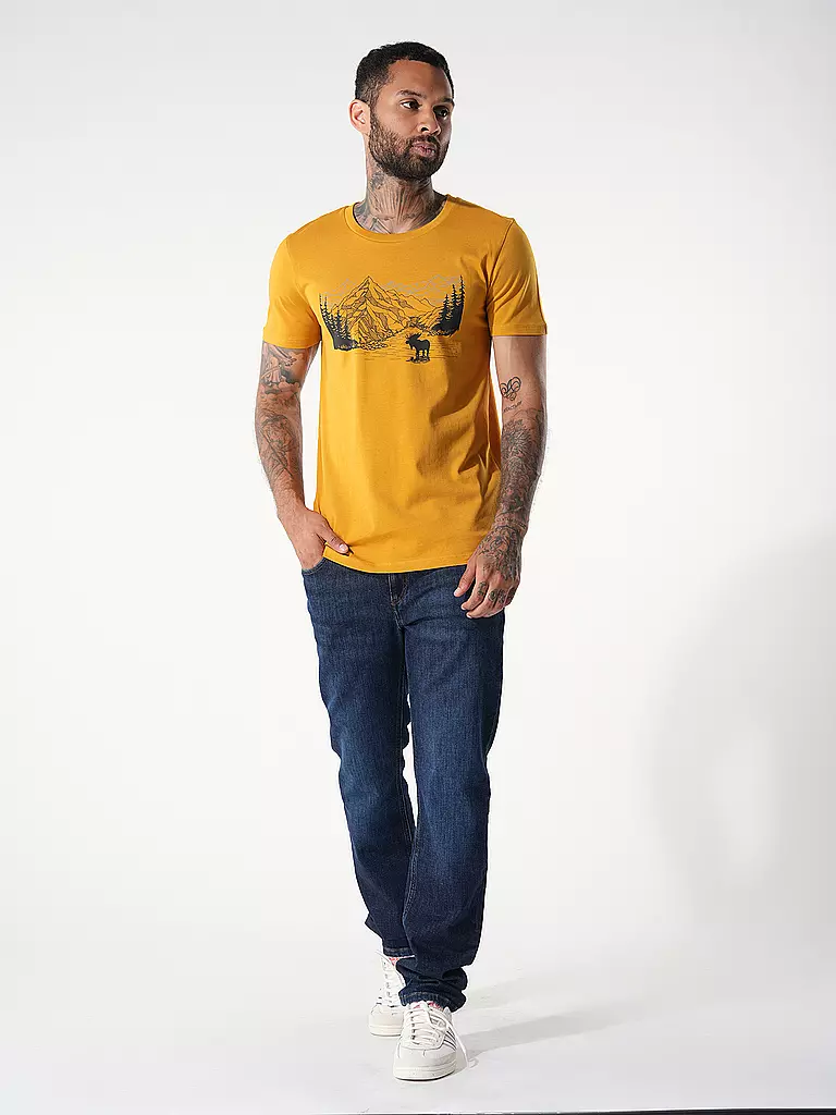 GREENBOMB T-Shirt GUIDE NATURE MOOSE MOUNTAIN senf
