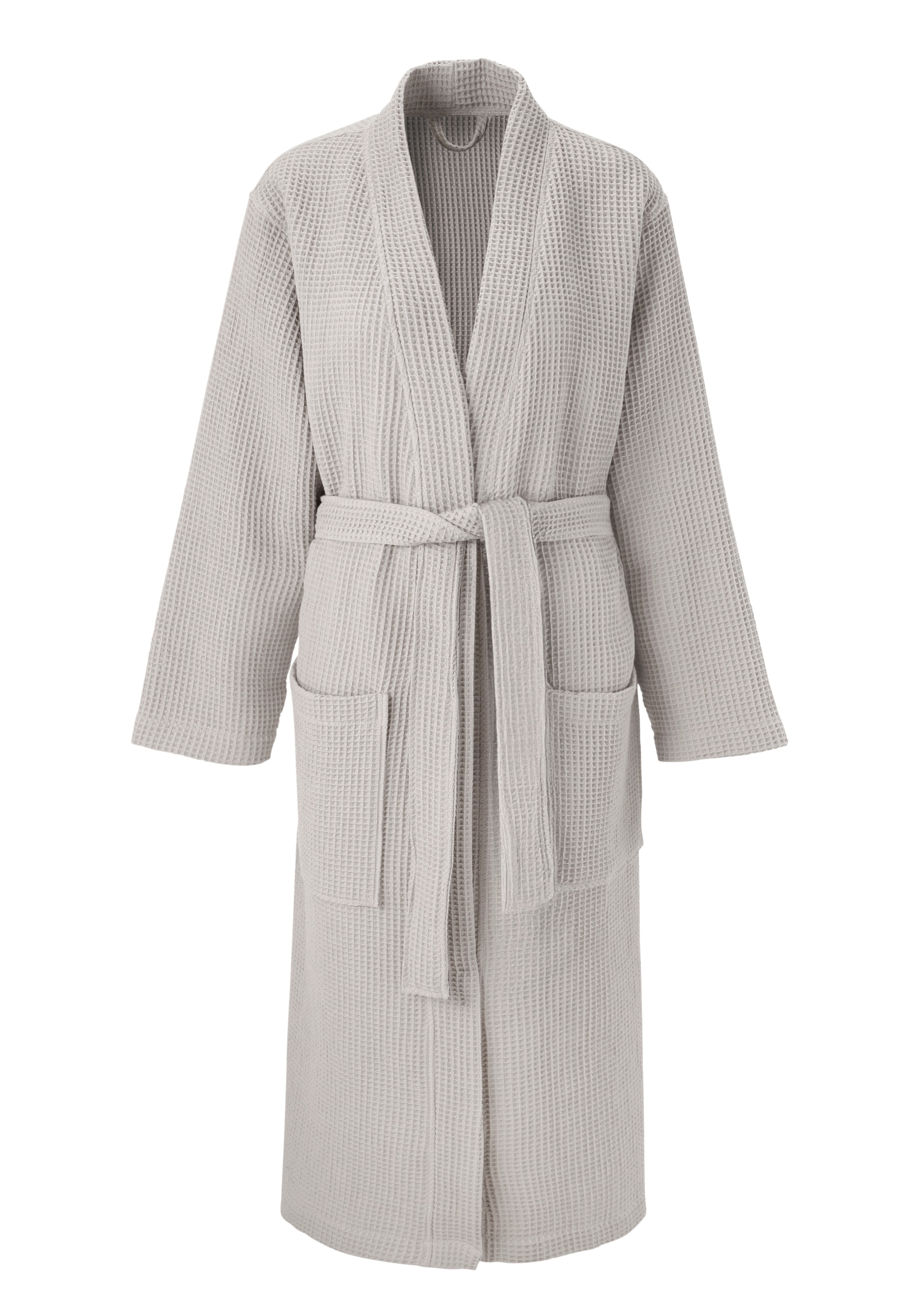 my home Unisex-Bademantel »Inga, Waffelpiqué, leicht, ideal für Sauna & Spa, Hotelbademantel«, 1 Stk. kleines Packmass, Taschen, Damen & Herren, S-3XL, Morgenmantel