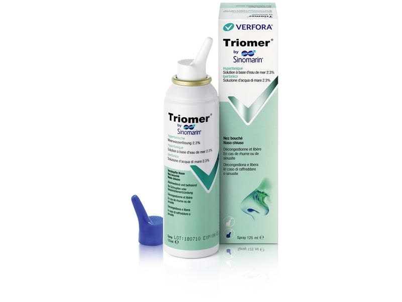 Triomer Nasenspray hypertonische Meerwasserlösung 125 ml Nasenspray zur Nasenspülung und -befeuchtung