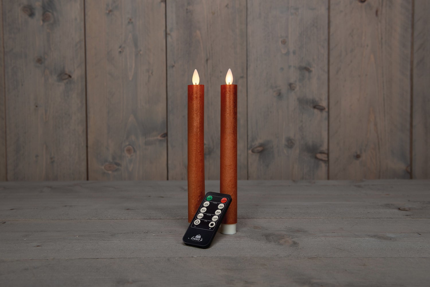 Anna's Collection LED dinerkaars koper D 2 H 23 cm 2 stuks