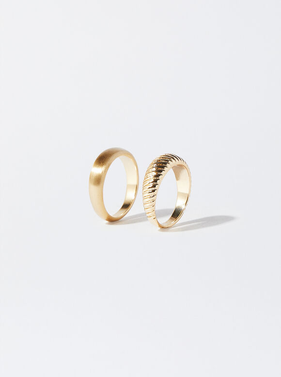 Conjunto Anillos Dorados - Dorado