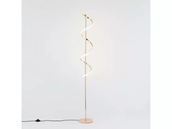 Grande lampe LED cascade spirale dorée - Simaria