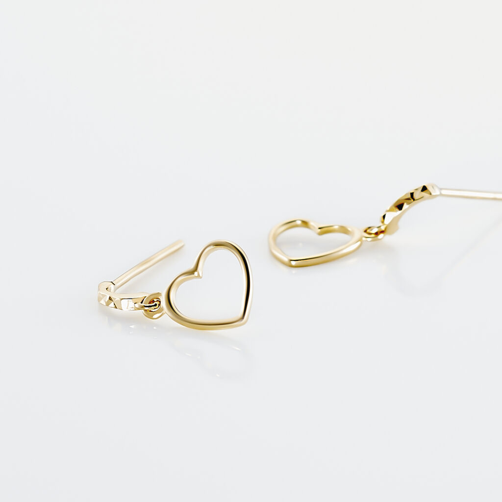 Boucles D'oreilles Pendantes Anne-maudae Pendantes Coeurs Or Jaune