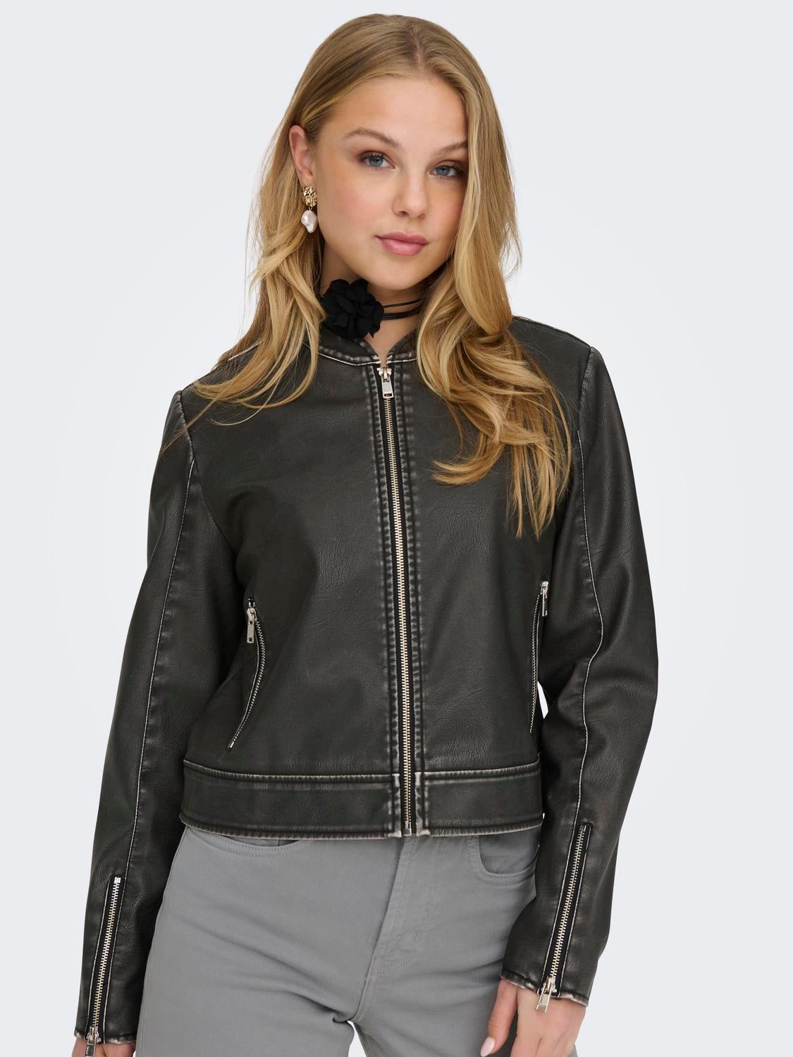 ONLMINDY Kunstlederjacke Black