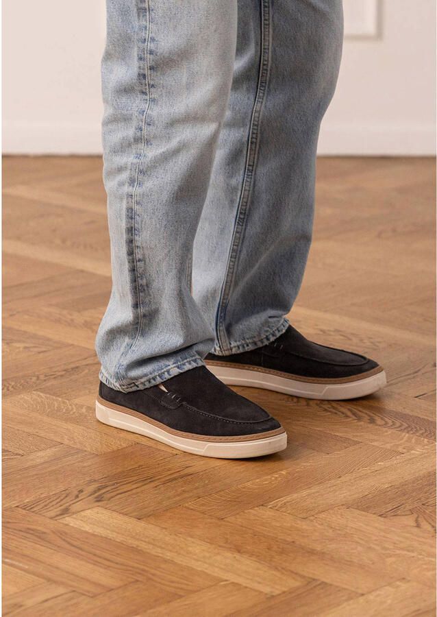 No Stress Heren Donkerblauwe suède loafers