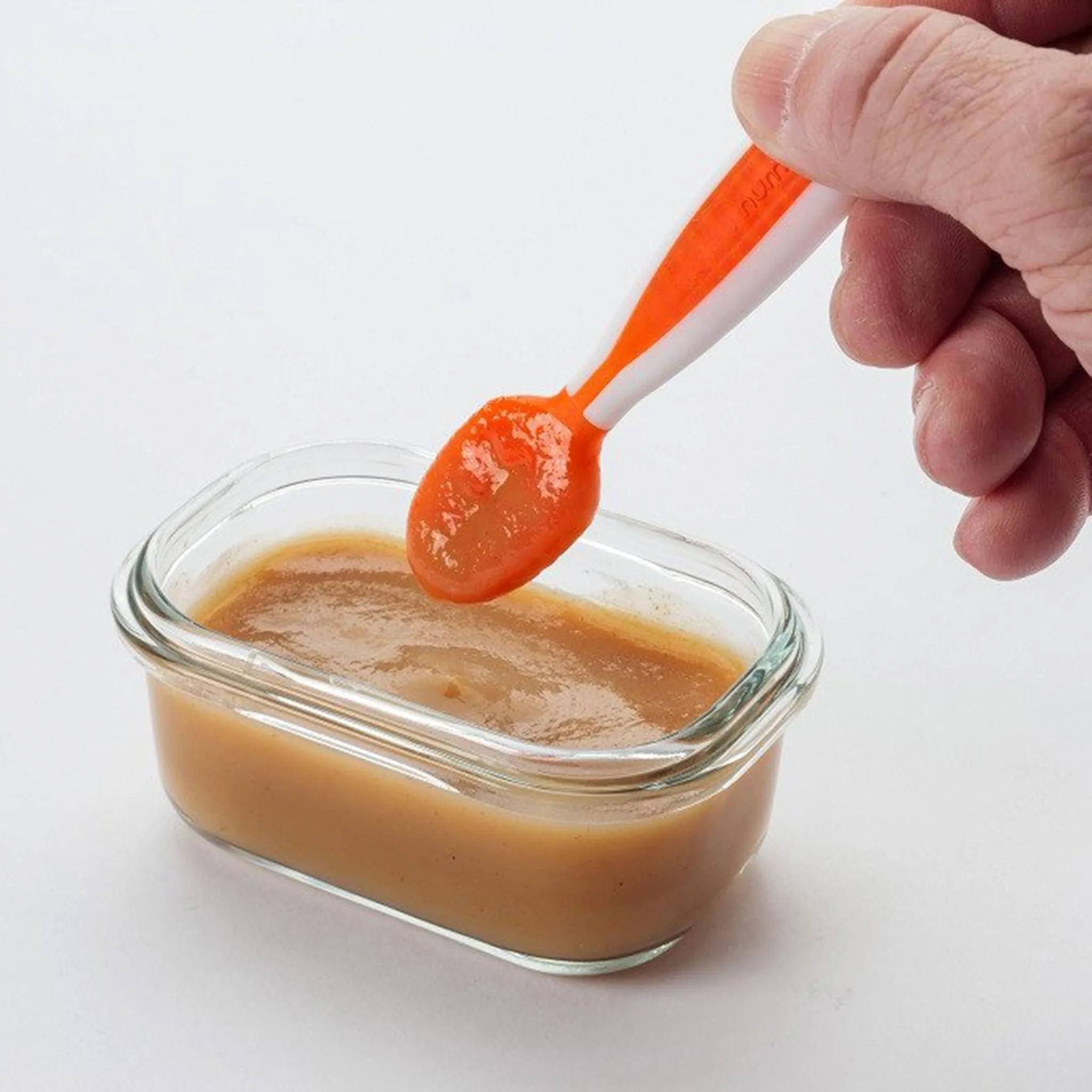 NumNum Cuillère d'Apprentissage GOOtEnsil - Orange  Bleu