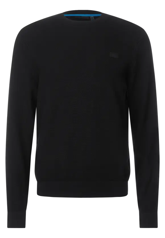 Feiner Strukturpullover - Black