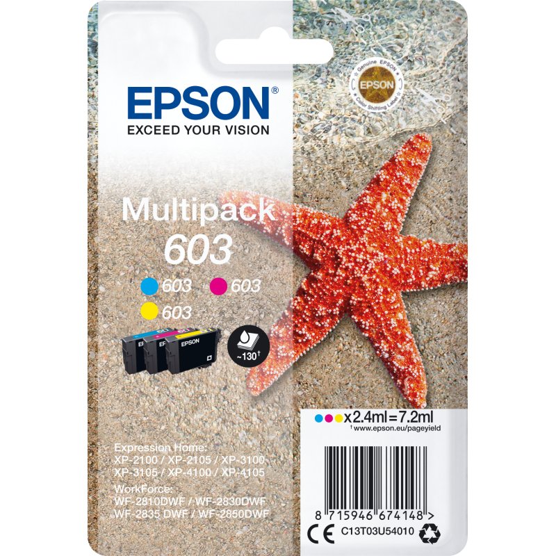 Epson 603 Pack 3 cartouches couleurs pour imprimante jet d'encre