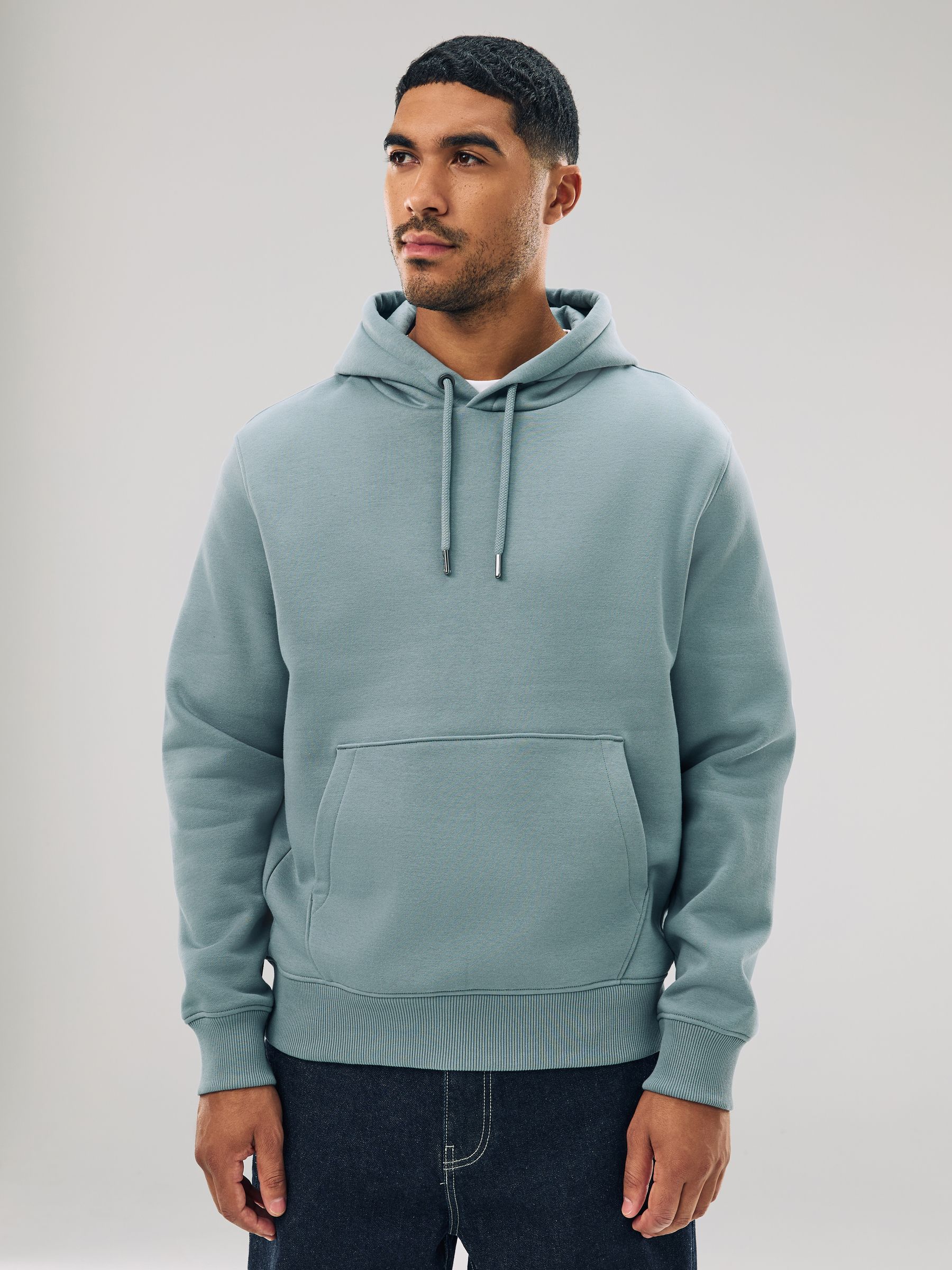 Blauw - Normale Pasvorm - Zwaargewicht Cotton Rich Jersey Hoodie