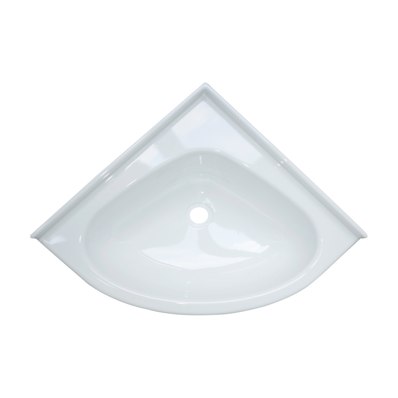 Mini-Eckwaschbecken 345x345mm weiß