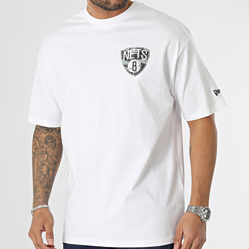 Tee Shirt Infill Team Logo Brooklyn Nets 60332135 Blanc