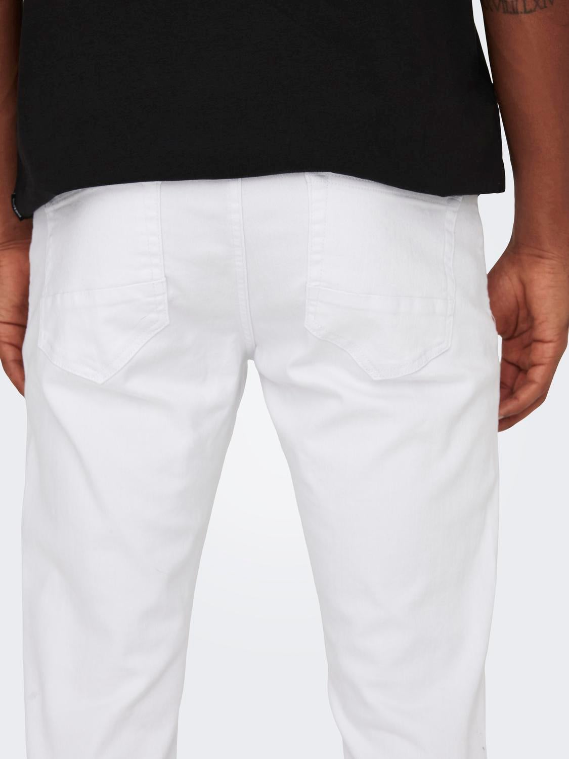 ONSLOOM Mid Rise Slim Fit Jeans White Denim